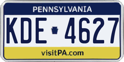 PA license plate KDE4627