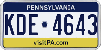 PA license plate KDE4643