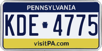 PA license plate KDE4775