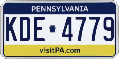 PA license plate KDE4779
