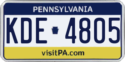 PA license plate KDE4805