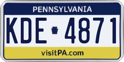PA license plate KDE4871