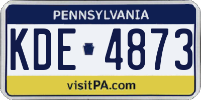 PA license plate KDE4873