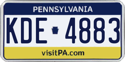 PA license plate KDE4883