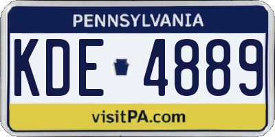 PA license plate KDE4889