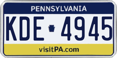 PA license plate KDE4945