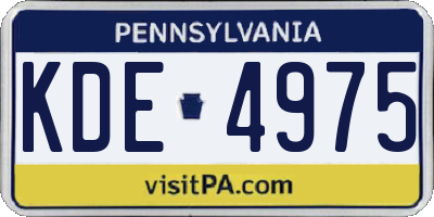 PA license plate KDE4975