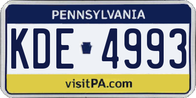 PA license plate KDE4993