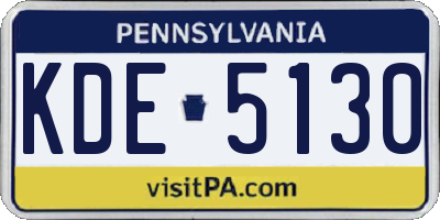 PA license plate KDE5130