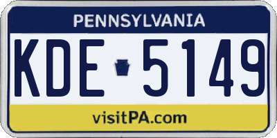 PA license plate KDE5149