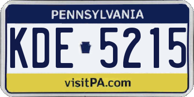 PA license plate KDE5215