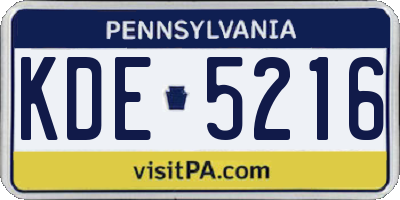 PA license plate KDE5216