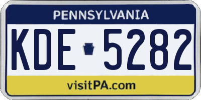 PA license plate KDE5282