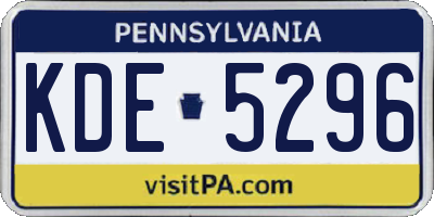 PA license plate KDE5296