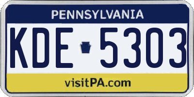PA license plate KDE5303