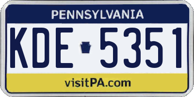 PA license plate KDE5351
