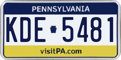 PA license plate KDE5481