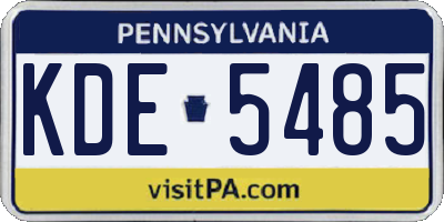 PA license plate KDE5485