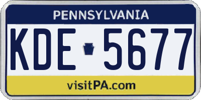 PA license plate KDE5677