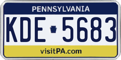 PA license plate KDE5683
