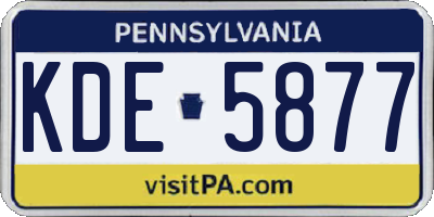 PA license plate KDE5877