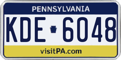 PA license plate KDE6048