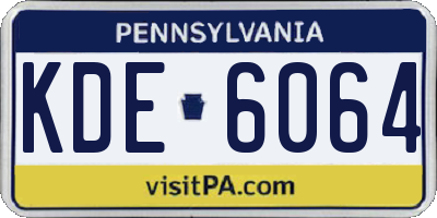 PA license plate KDE6064