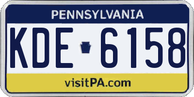 PA license plate KDE6158