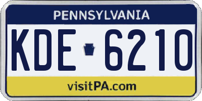 PA license plate KDE6210