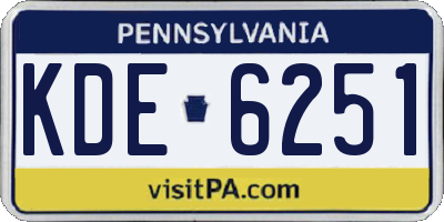 PA license plate KDE6251