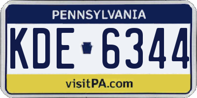 PA license plate KDE6344