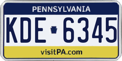 PA license plate KDE6345