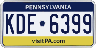 PA license plate KDE6399