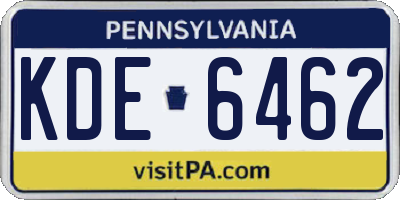 PA license plate KDE6462