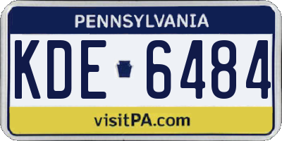 PA license plate KDE6484