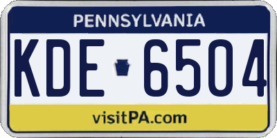PA license plate KDE6504