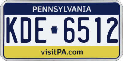 PA license plate KDE6512