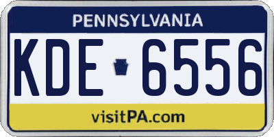PA license plate KDE6556