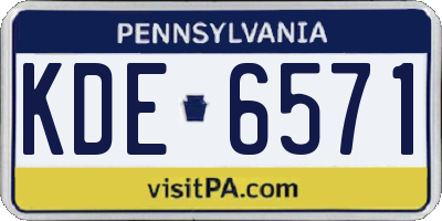 PA license plate KDE6571