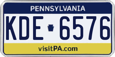 PA license plate KDE6576