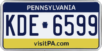 PA license plate KDE6599