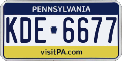 PA license plate KDE6677
