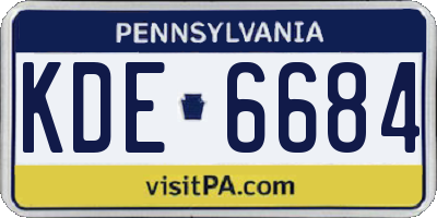 PA license plate KDE6684