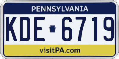 PA license plate KDE6719