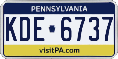 PA license plate KDE6737