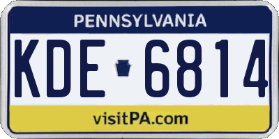 PA license plate KDE6814