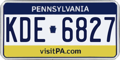 PA license plate KDE6827