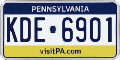 PA license plate KDE6901