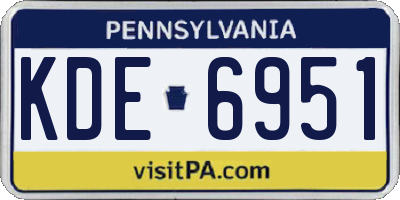 PA license plate KDE6951