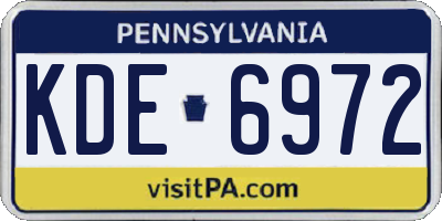 PA license plate KDE6972
